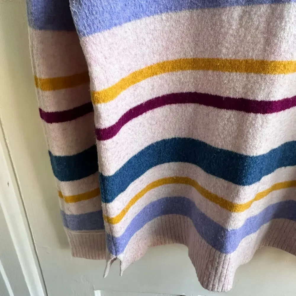 J.Crew Soft Wool Blend Striped Sweater | Pastel Multicolor | Size M
